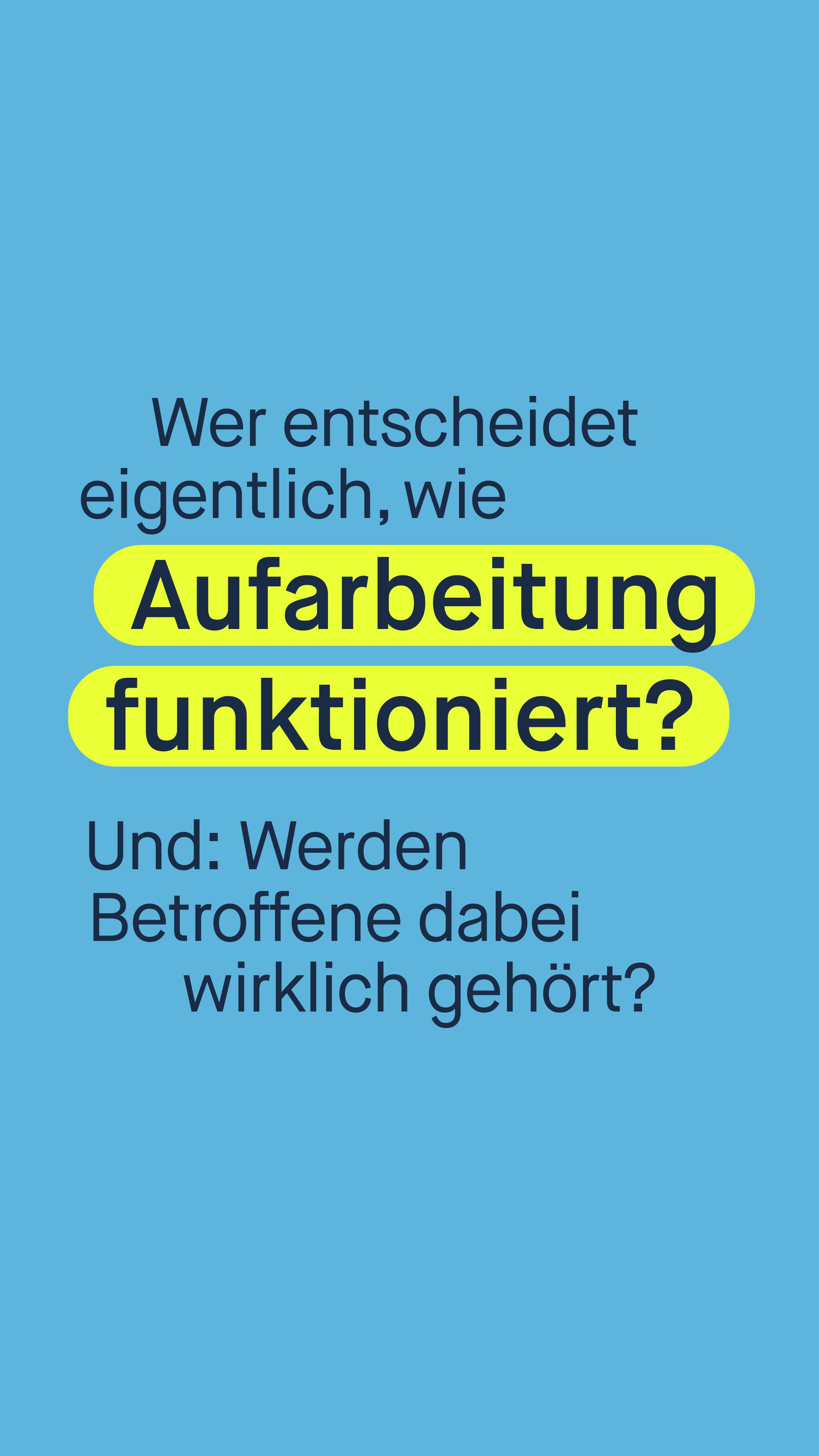 Wie kann die Beteiligung von Betroffenen bei Aufarbeitungsprozessen wirklich gelingen? Und wie lässt sie sich dauerhaft sicherstellen? 🤔

Ab morgen liegen zum ersten Mal Standards zur strukturierten Betroffenenbeteiligung im Kontext institutioneller #Aufarbeitung vor.

Erarbeitet wurden sie von den Beteiligten am #Dialogprozess – 150 Betroffene, Vertreter:innen von Institutionen und unabhängige Expert:innen, die sich in den letzten zwei Jahren mit dieser Fragestellung beschäftigt haben. 

Die Standards dienen künftig als Leitlinie und Richtschnur, wenn Institutionen mit einem eigenen Aufarbeitungsprozess beginnen. Sie sind so wichtig, weil Aufarbeitung ohne Betroffene unvollständig ist. Nur wenn ihre Stimmen einbezogen werden, kann sich wirklich etwas ändern.

💡Der Dialogprozess zu Standards der Betroffenenbeteiligung im Kontext institutioneller Aufarbeitung ist ein breit angelegtes und gemeinsames Projekt der Unabhängigen Beauftragten für Fragen des sexuellen Kindesmissbrauchs (UBSKM), des Betroffenenrats bei der UBSKM und der @aufarbeitungskommission .


#Aufarbeitung #GemeinsamGegenMissbrauch #Missbrauchsbeauftragte #SexuelleGewalt #Missbrauch #UBSKM #KeinRaumFürMissbrauch #NichtWegschieben #Kinderschutz #DialogProzess