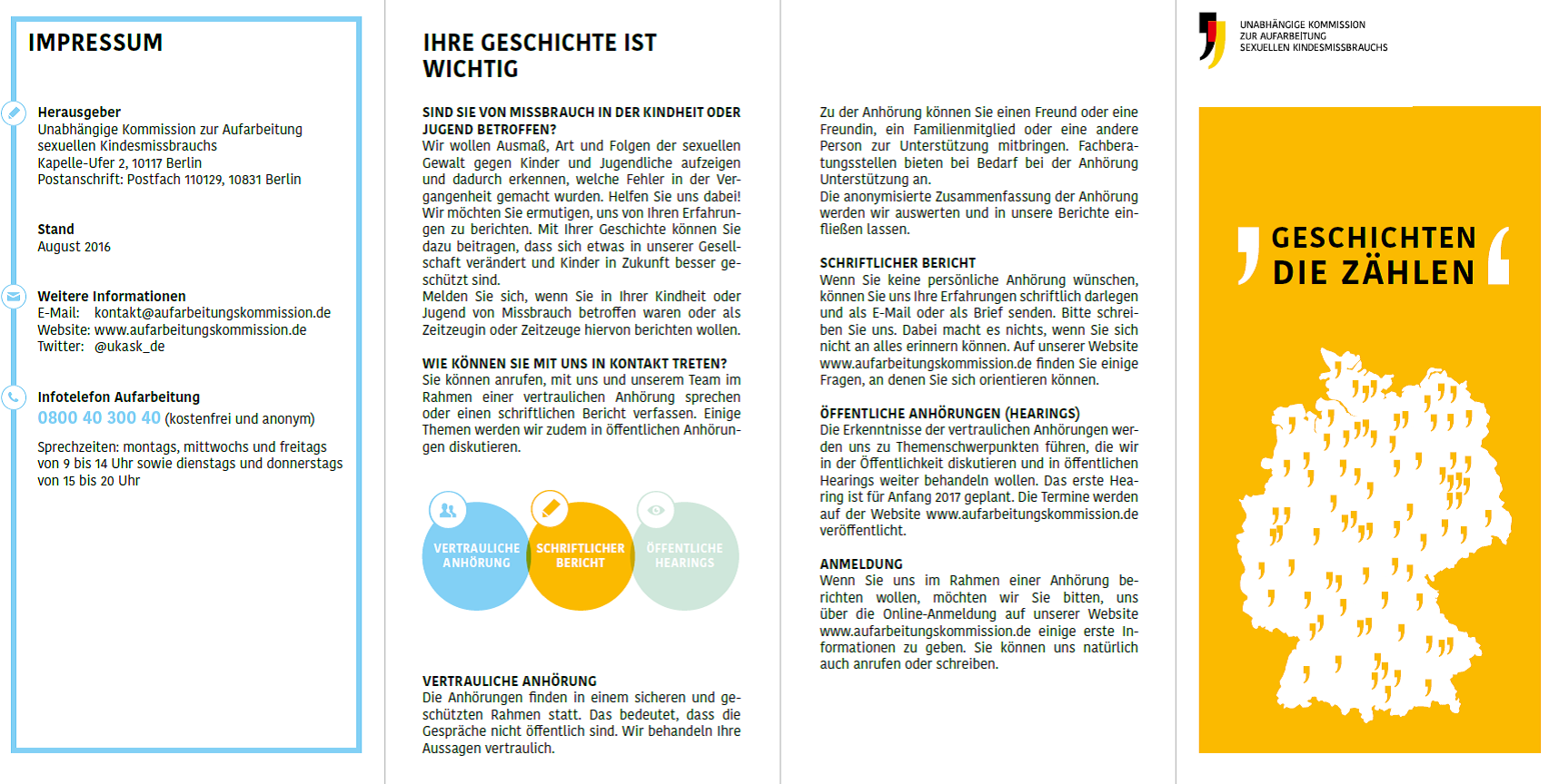 Flyer der Aufarbeitungskommission über "Geschichten, die zählen"